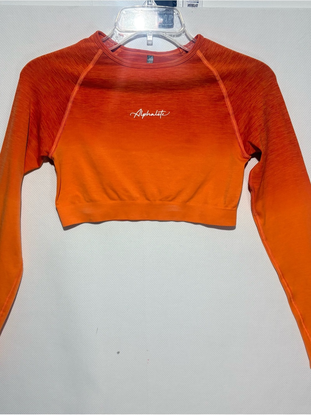 Alphalete Halo Ombre Crop Top Size Small Sunset Orange Gradient